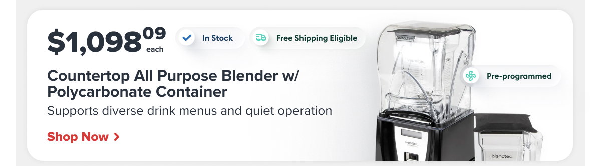 Blendtec Countertop All Purpose Blender w/ Polycarbonate Container