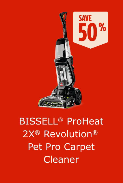 Save 50%. Bissell ProHeat 2X Revolution Pet Pro Carpet Cleaner.