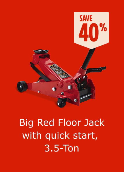 Save 40%. Big Red Floor Jack with quick start, 3.5-Ton.