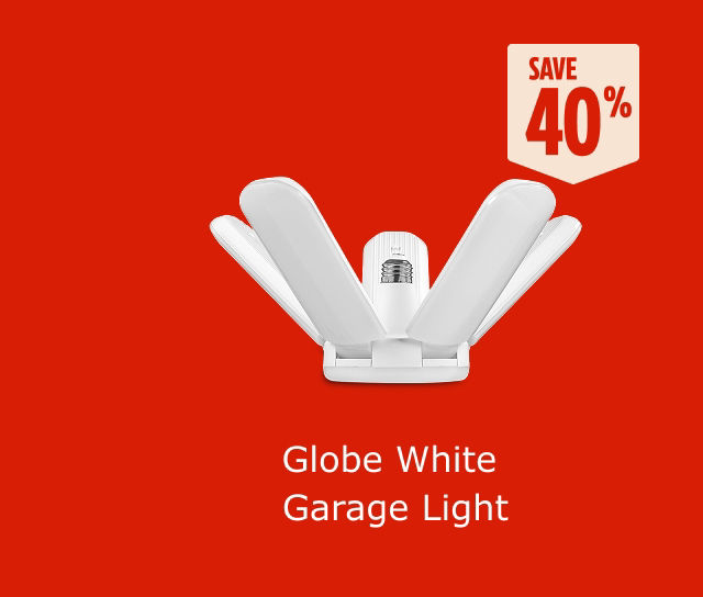 Save 40%. Globe White Garage Light. 