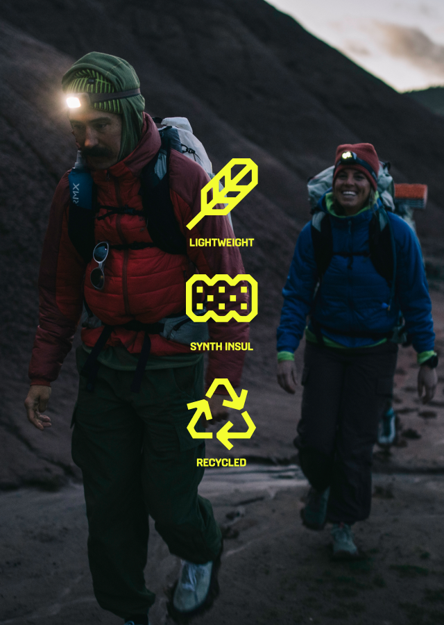 Lightweight, synthetic insulation, recycled