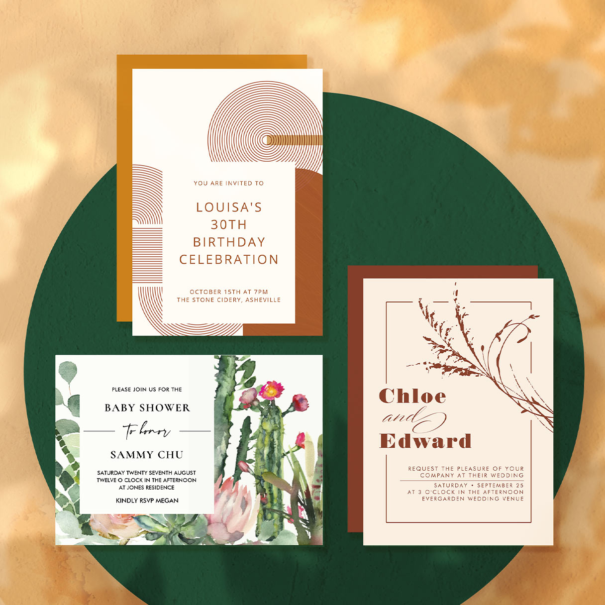 Assorted invitations