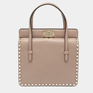 Rockstud Beige Leather Frame T