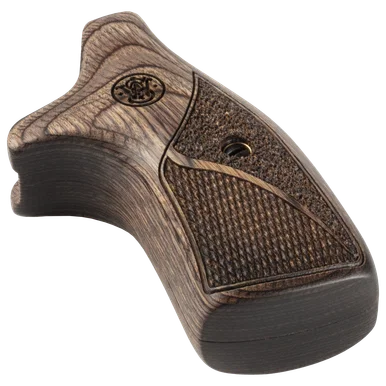 BROWN DYMONDWOOD® ROUND TO SQUARE WOOD CONVERSION GRIPS FOR J-FRAME REVOLVERS