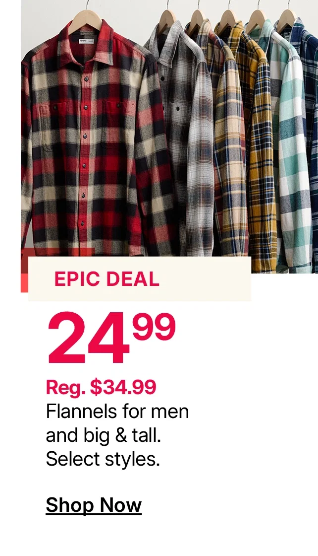 $24.99 flannels for men