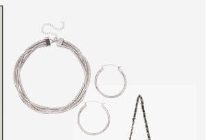 Twisted Silver Tone Necklace Set