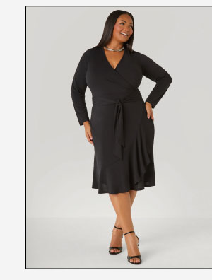 Ruffled Faux Wrap Dress