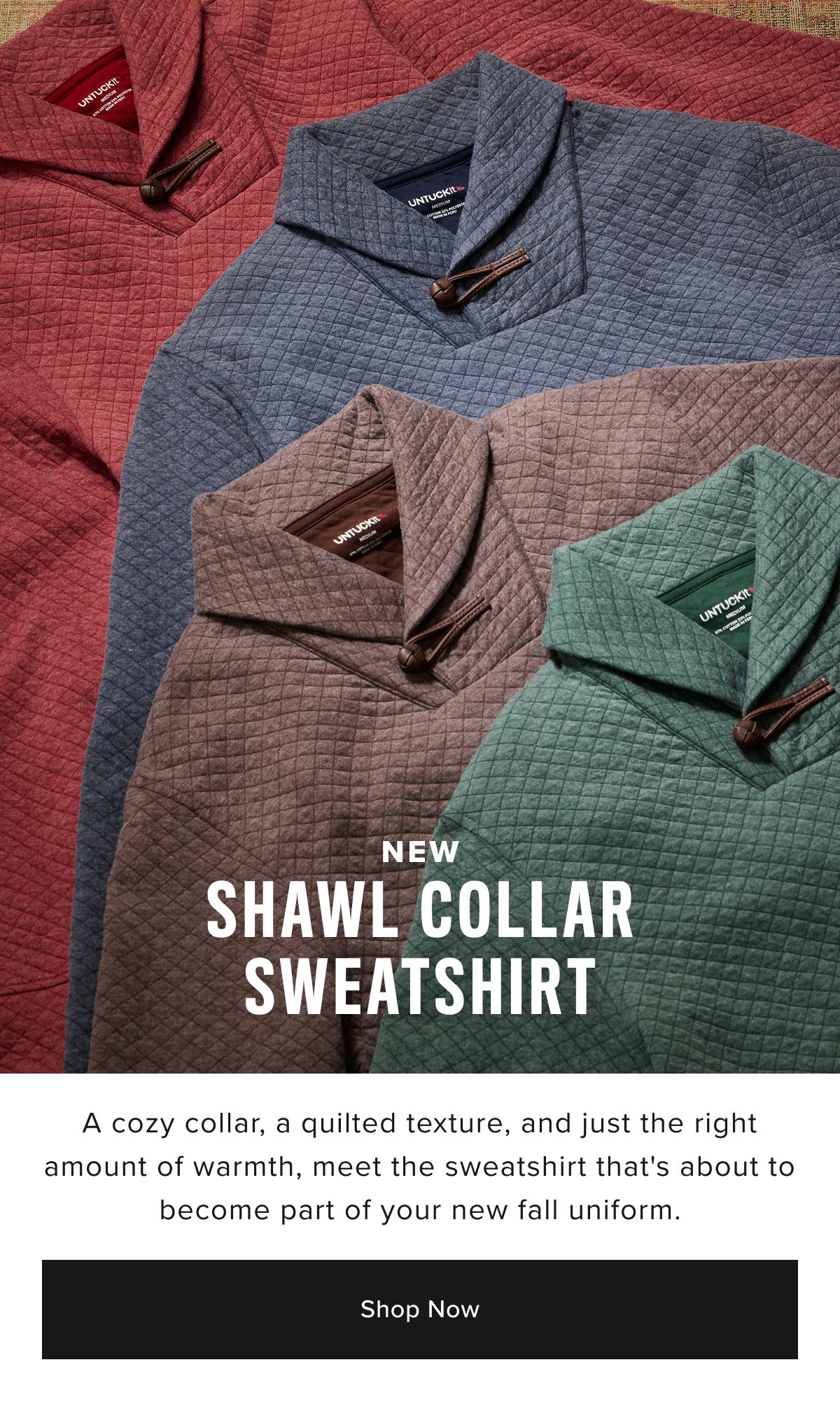 Shop Now- New Shawl Collar Sweatshirt
