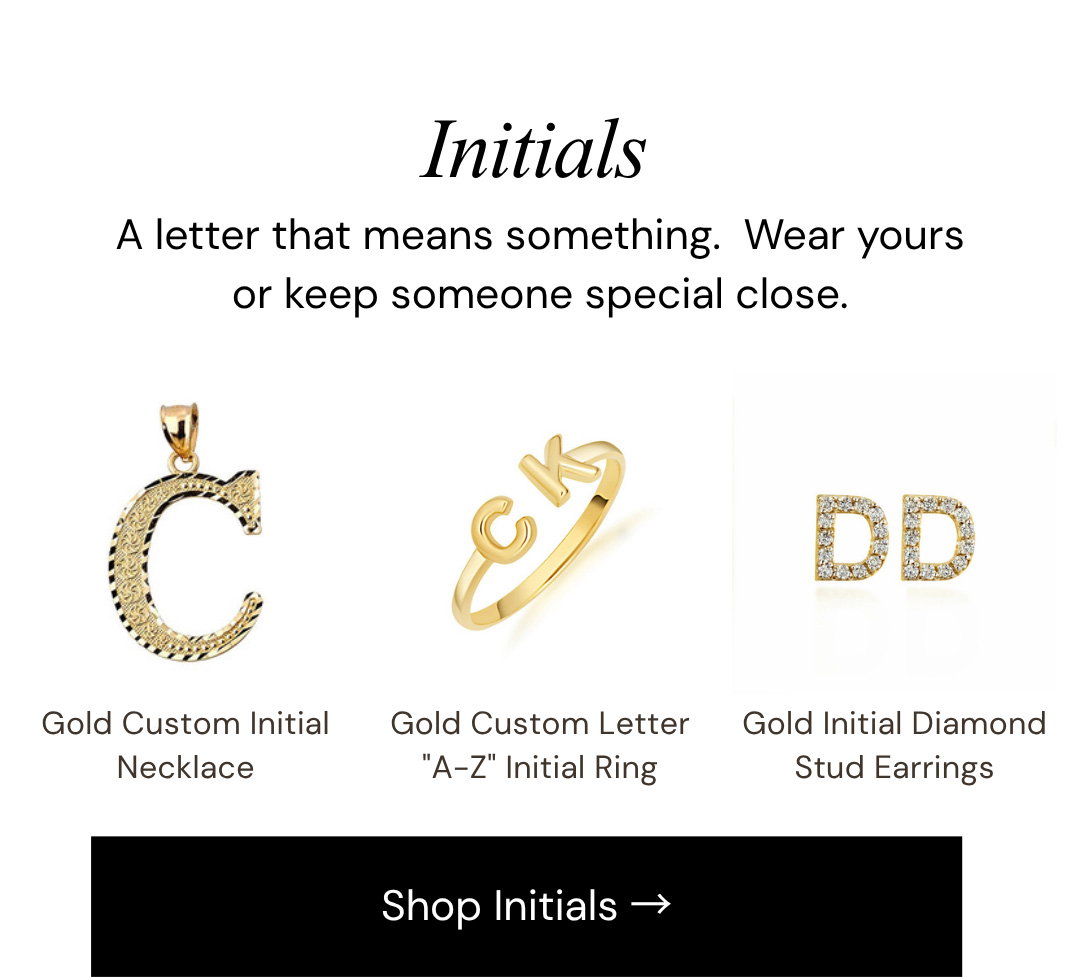 Initials.  A letter that means something.  Wear yours or keep someone special close.