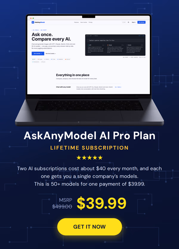 AskAnyModel AI Pro Plan: Lifetime Subscription