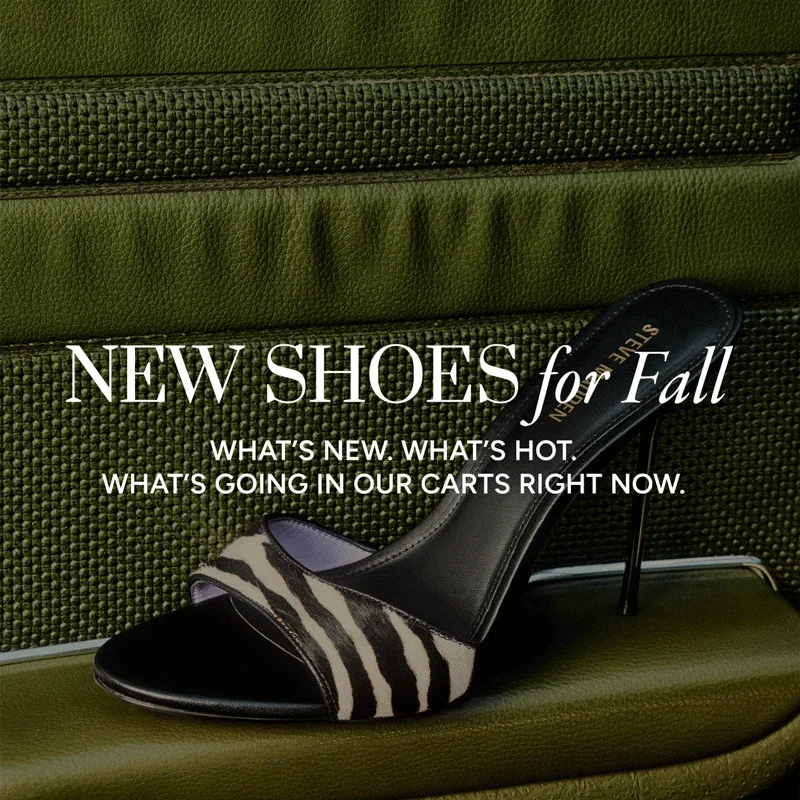 Steve Madden  Davina Zebra Print Haircalf Stiletto Dress Slide Sandals, $139.99*  Calico Leather Split Toe Ballet Flats, $119.99  *Online & select stores.  Gianni Bini®  Adelia Slouch Leather Pointed Toe Kitten Heel Booties, $159.99*  Tara Suede Slouch Pant Leg Pointed Toe Stiletto Tall Boots, $229.99  *Online & select stores.