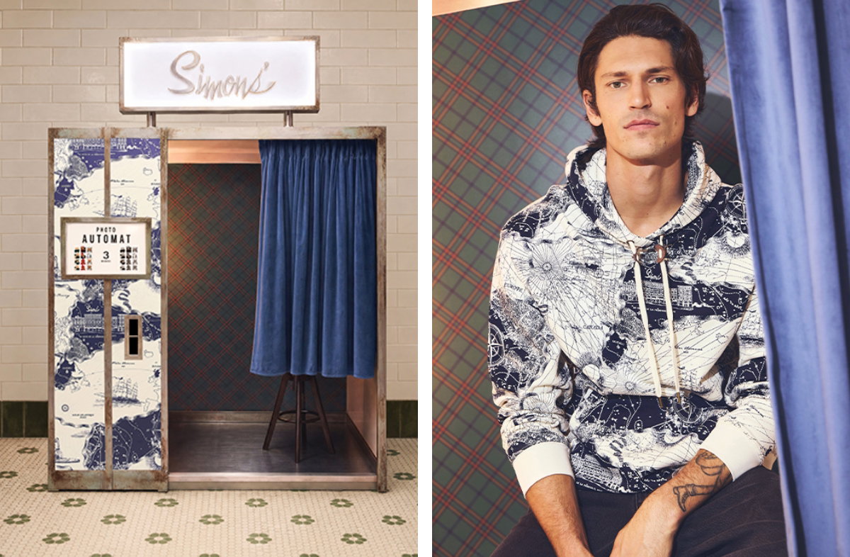 Photobooth; Man wearing a Heritage hoodie.