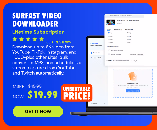 SurFast Video Downloader: Lifetime Subscription
