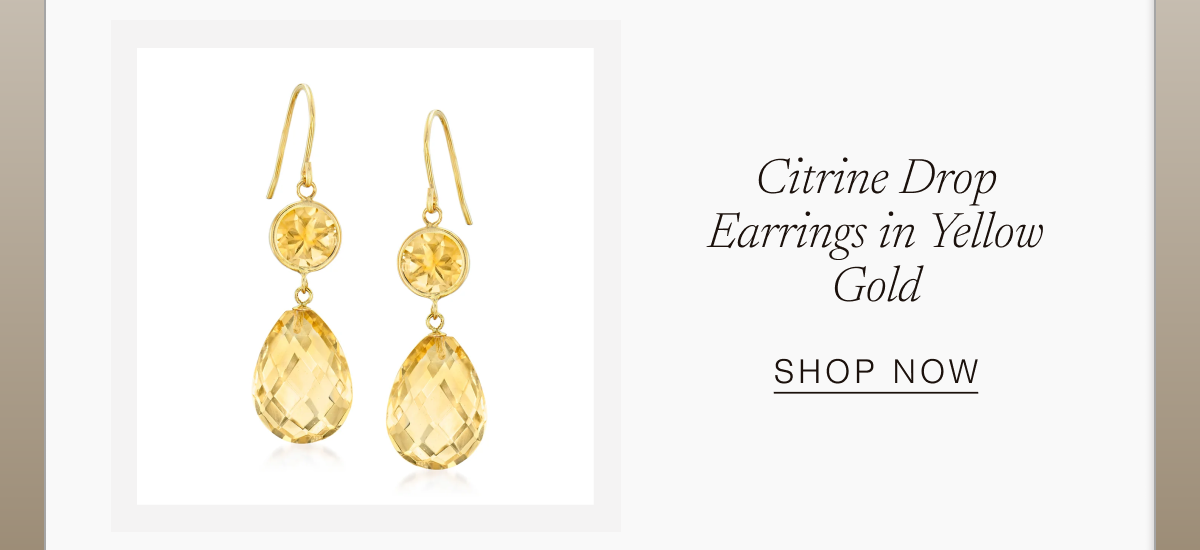 Citrine Drop Earrings in yellow gold | SHOP NOW