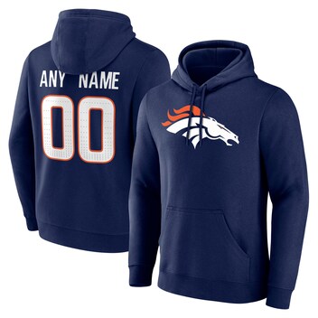 Men's Navy Denver Broncos Big & Tall Team Authentic Custom Hoodie