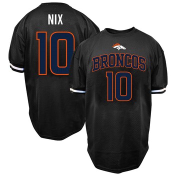 Men's Fanatics Bo Nix Black Denver Broncos Big & Tall Mesh Name & Number T-Shirt