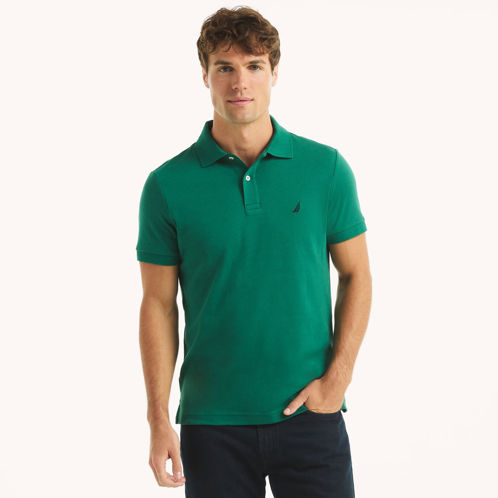Image of Slim Fit Interlock Deck Polo