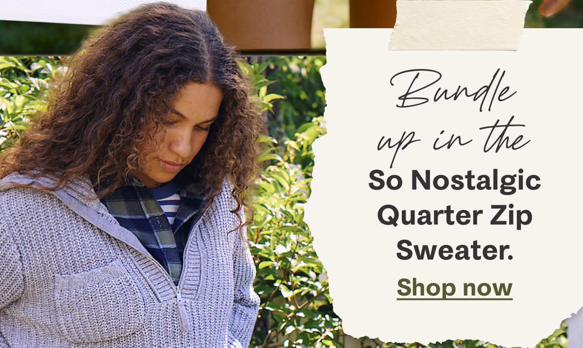 Bundle up in the so nostalgic Quarter Zip Sweater. Shop now