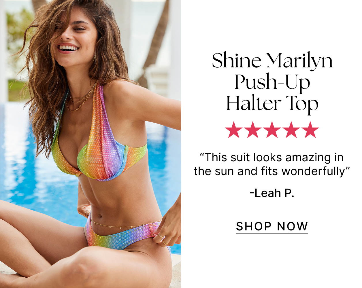 Shine Marilyn Push-Up Halter Top