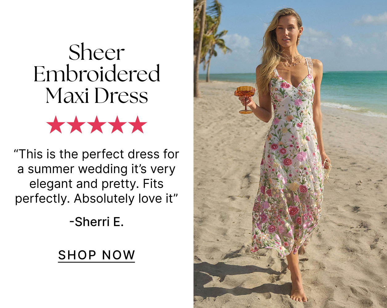 Sheer Embroidered Maxi Dress