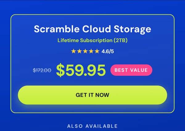 Scramble Cloud Storage Lifetime Subscription (2TB)