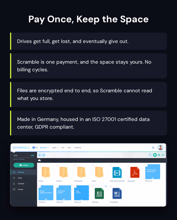 Scramble Cloud Storage Lifetime Subscription (2TB)