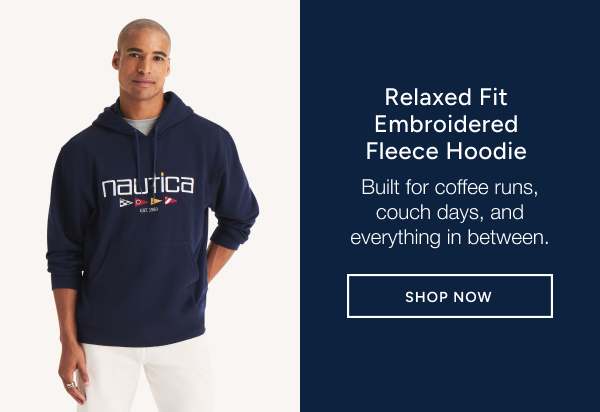 Shop relaxed fit embroidered fleece hoodie