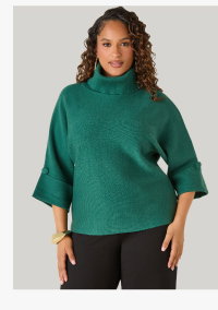 Cuffed Sleeve Turtleneck Sweater