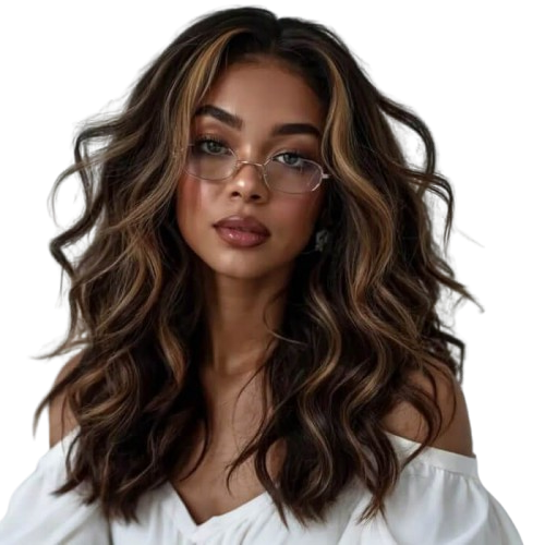 Wear and Go Wigs Golden Caramel Highlight Beach Wave Glueless Human Hair Wigs