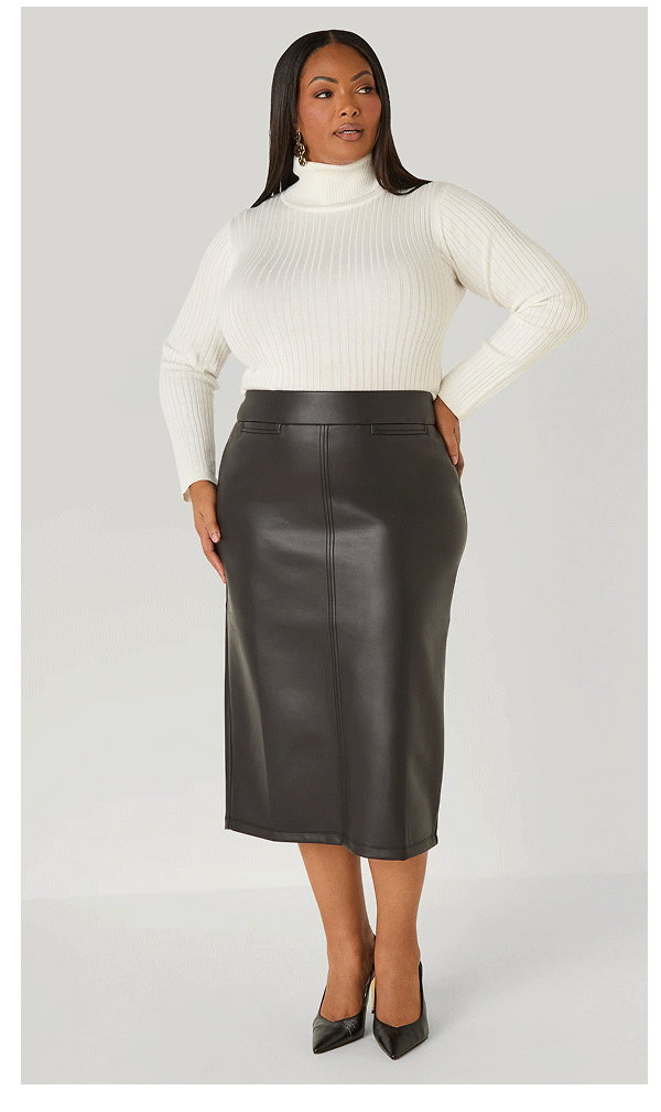 Faux Leather Pencil Skirt
