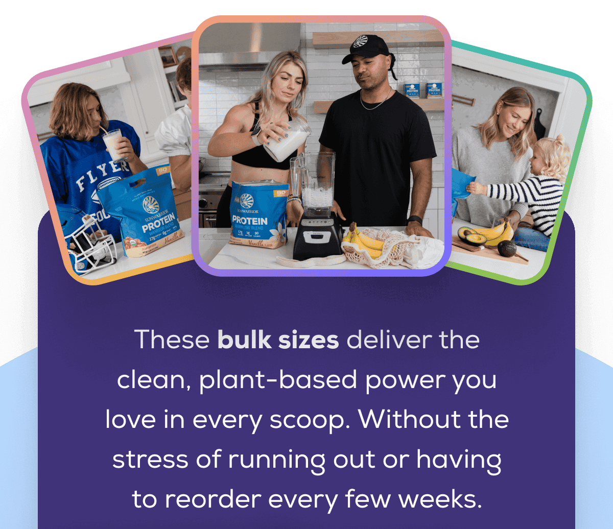 These bulk sizes deliver the clean, plant-based power you love in every scoop. Without the stress of running out or having to reorder every few weeks. 