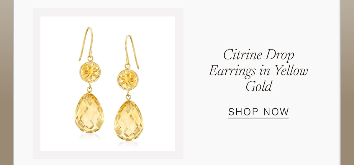 Citrine Drop Earrings in Yellow Gold | SHOP NOW
