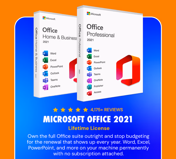 Microsoft Office 2021 for Windows or Mac: Lifetime License