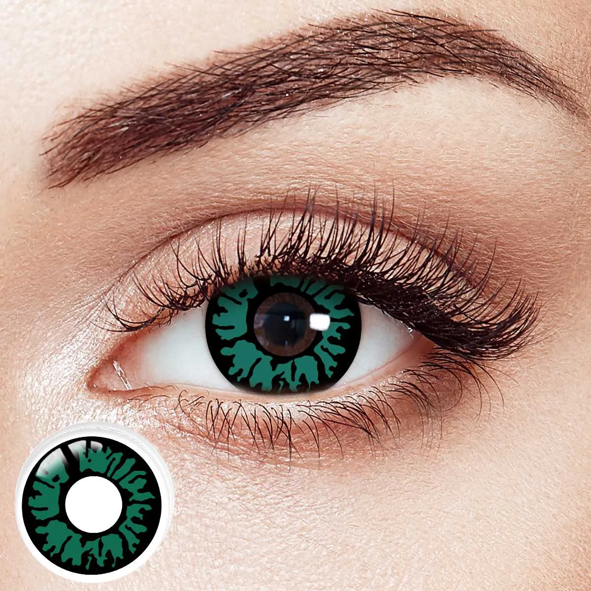 Toxic Emerald Green Costume Yearly Contact Lenses | 2 Pcs