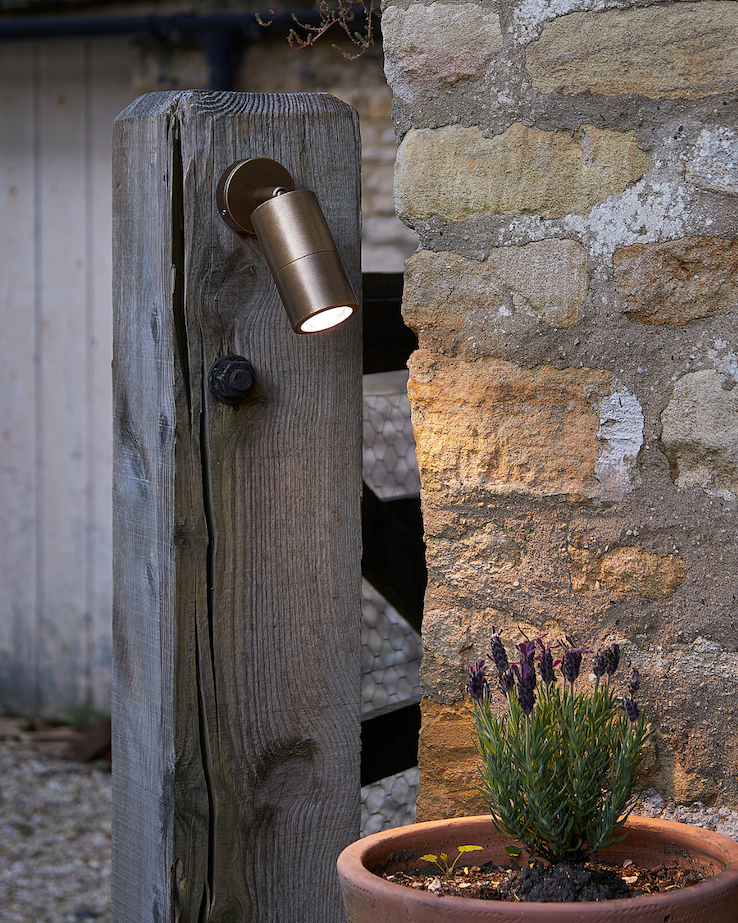 portreath adjustable pillar light in antiqued brass