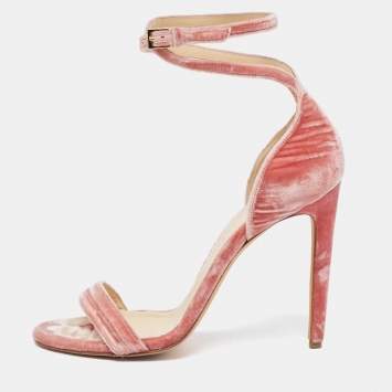 Chloé Pink Velvet Ankle Strap