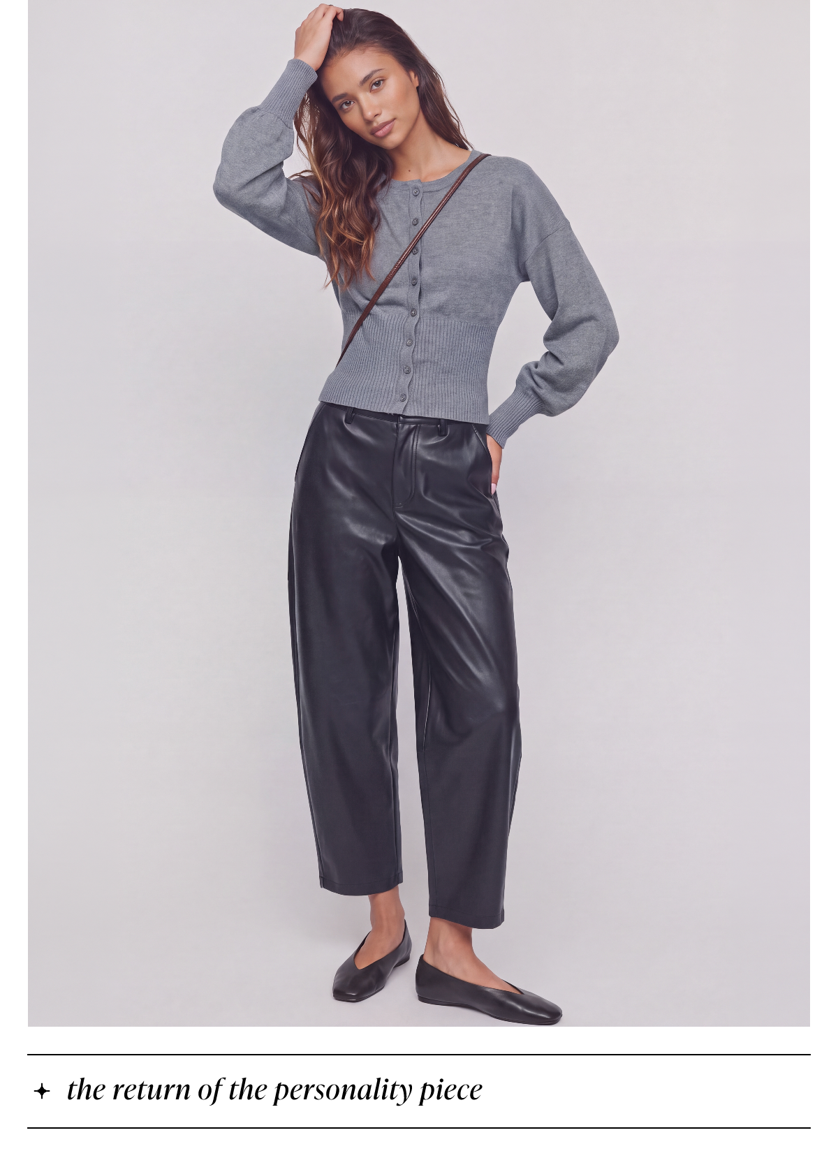 Long Sleeves Ribbed Waist Poet Sleeve Cardigan Top