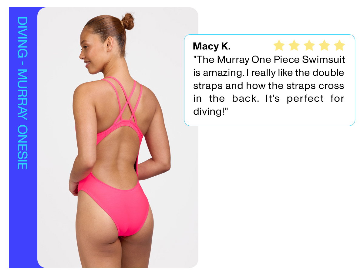 Diving - Murray Onesie: "The Murray One Piece Swimsuit is amazing. I really like the double straps and how the straps cross in the back. It's perfect for diving!"