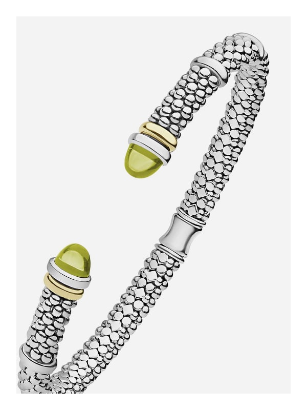 Two-Tone Green Quartz Versa Torque Bracelet | 5mm