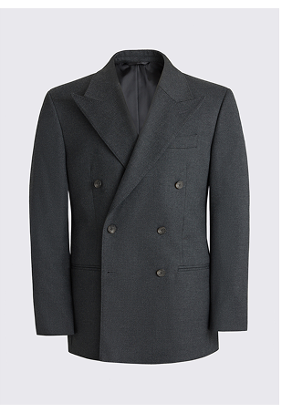 Relaxed Fit Charcoal Flannel Suit
