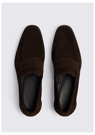 Brown Suede Relaxed Loafers