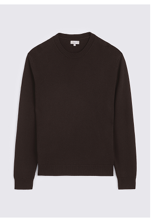 Brown Merino Crew-Neck Jumper