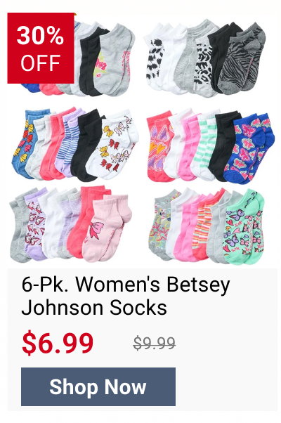 6-Pk. Women's Betsey Johnson Socks