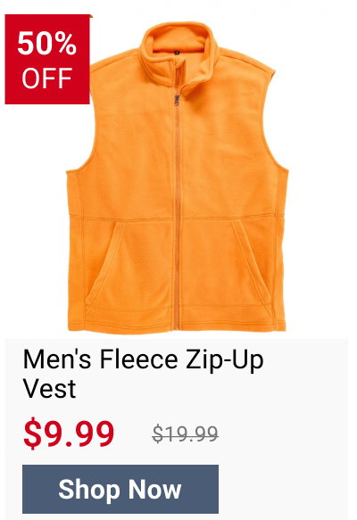 Men's Fleece Zip-Up Vest
