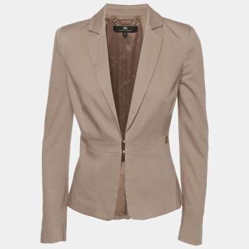 Tan Cotton Single Breasted Fit