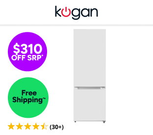Kogan 325L Bottom Mount Fridge (White) Product Image