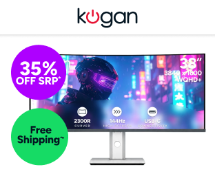 Kogan Infinity 38" Curved Ultrawide WQHD+ 144Hz 1ms FreeSync USB-C Gaming Monitor (3840 x1600) Product Image
