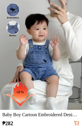 Baby Boy Cartoon Embroidered Denim...