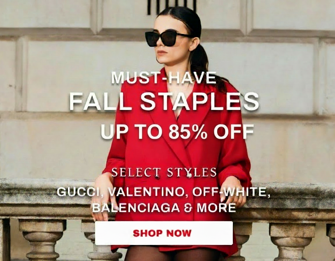 Fall fashion sale: Must-have staples up to 85% off select styles from Gucci, Valentino, Balenciaga & more.