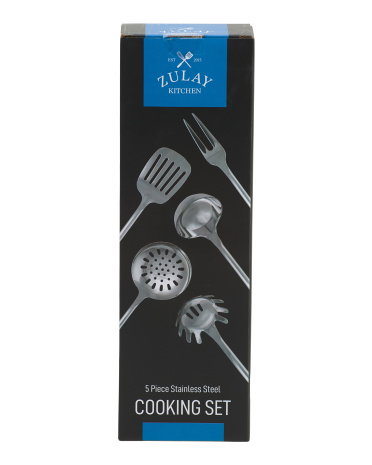 5pc Tri-ply Stainless Steel Utensils Set | Silver
